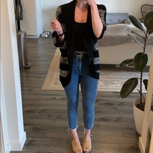 Black and white/gray shrug sweater